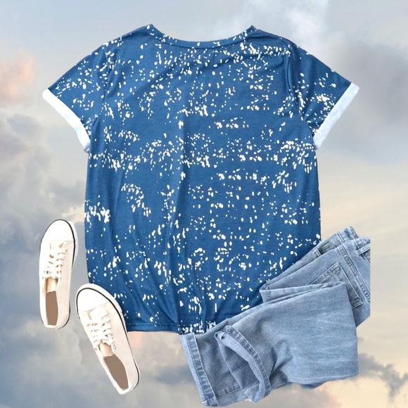 NWT !! Women's Plus Size Casual Blue Graphic Lettering Fashion Top!!💖💖 - Picture 4 of 12